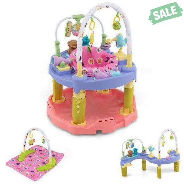 3-in-1 Baby Activity Center with 3-position for 0-24 Months-Pink Pink Baby Playpen & Playards