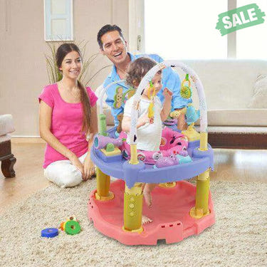 3-in-1 Baby Activity Center with 3-position for 0-24 Months-Pink Pink Baby Playpen & Playards