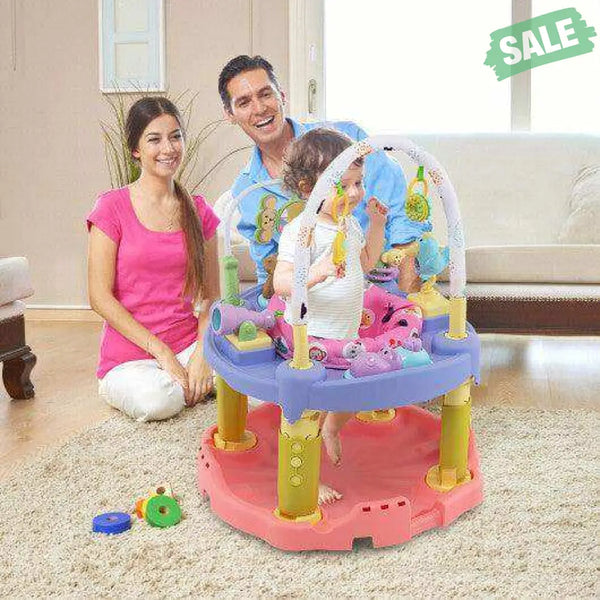 3-in-1 Baby Activity Center with 3-position for 0-24 Months-Pink Pink Baby Playpen & Playards