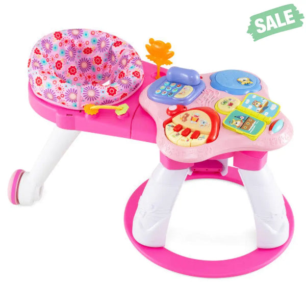 3 in 1 Baby Stationary Activity Center with Educational and Music Function Tabletop-Blue Baby Gyms & Playmats