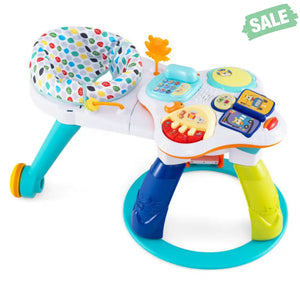 3 in 1 Baby Stationary Activity Center with Educational and Music Function Tabletop-Blue Baby Gyms & Playmats