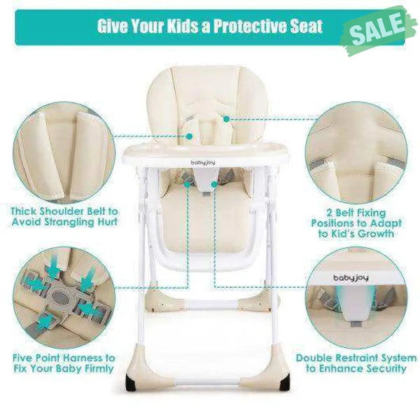 3-In-1 Convertible Baby High Chair for Baby and Toddler-Beige