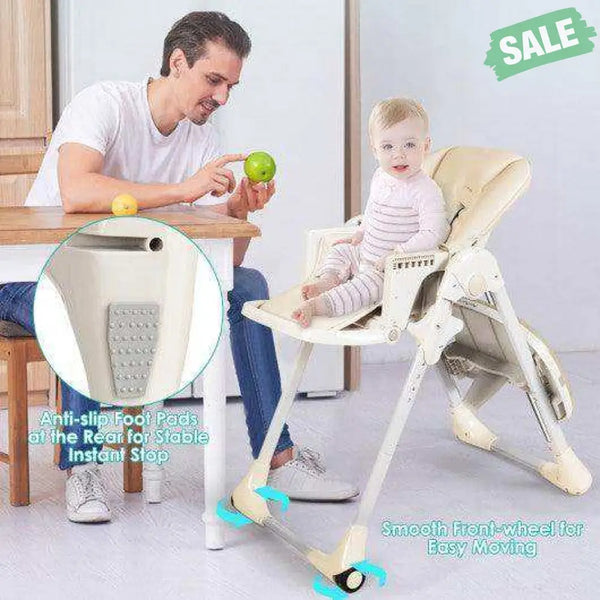 3-In-1 Convertible Baby High Chair for Baby and Toddler-Beige