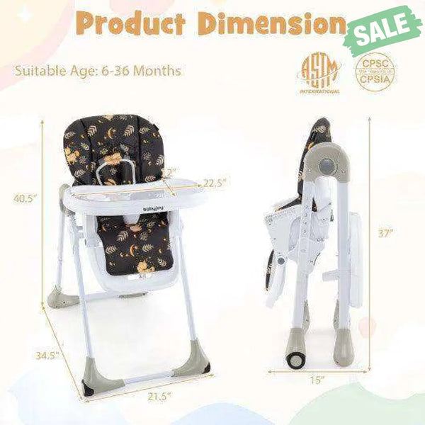 3-In-1 Convertible Baby High Chair for Toddlers-Dark Brown