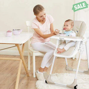 3-In-1 Convertible Baby High Chair for Baby and Toddler-Beige