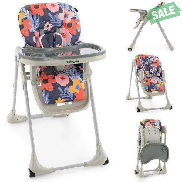 3-In-1 Convertible Baby High Chair for Toddlers-Purple White High Chairs