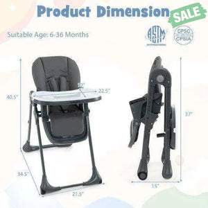 3-In-1 Convertible Baby High Chair for Toddlers-Purple White High Chairs