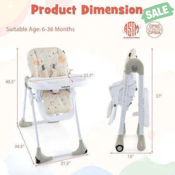 3-In-1 Convertible Baby High Chair for Toddlers-Purple White High Chairs