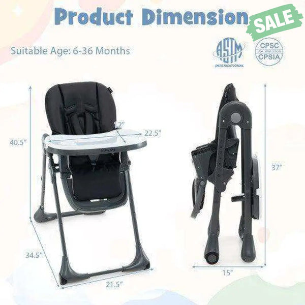 3-In-1 Convertible Baby High Chair for Toddlers-Purple White High Chairs