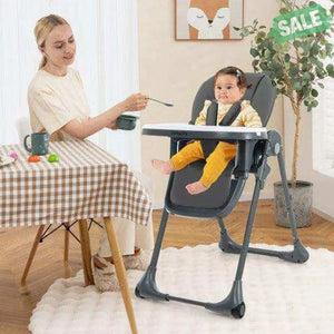 3-In-1 Convertible Baby High Chair for Toddlers-Purple White High Chairs