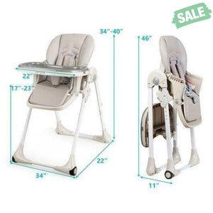 3-In-1 Convertible Baby High Chair for Toddlers-Purple White High Chairs
