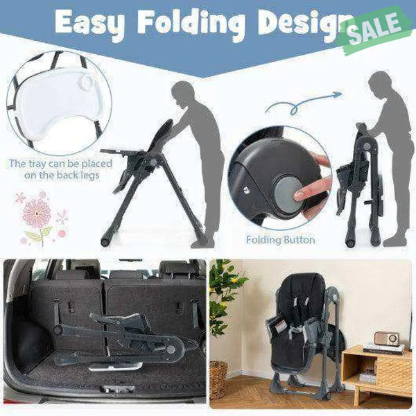 3-In-1 Convertible Baby High Chair for Toddlers-Purple White High Chairs