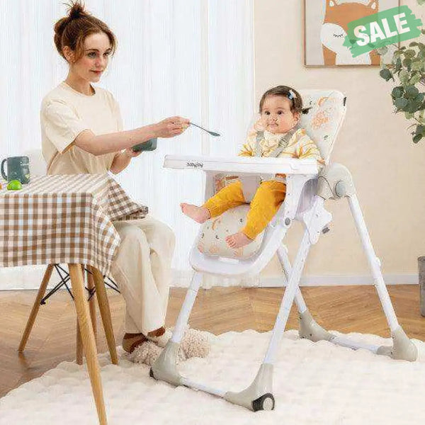 3-In-1 Convertible Baby High Chair for Toddlers-Purple White High Chairs