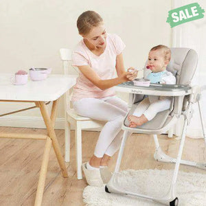 3-In-1 Convertible Baby High Chair for Toddlers-Purple White High Chairs
