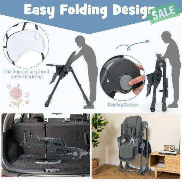 3-In-1 Convertible Baby High Chair for Toddlers-Purple White High Chairs