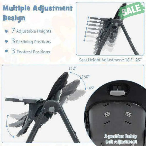 3-In-1 Convertible Baby High Chair for Toddlers-Purple White High Chairs