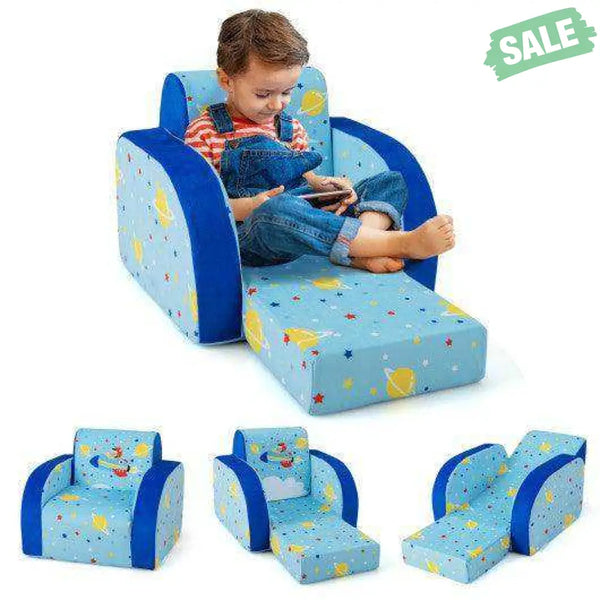 3 in 1 Convertible Flip Open Kids Sofa for Nap Play Sleep Kids Chairs & Seating