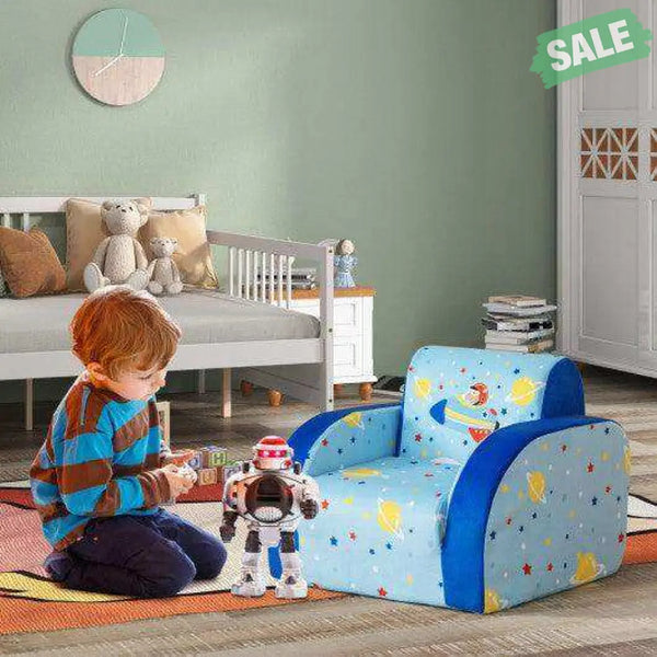 3 in 1 Convertible Flip Open Kids Sofa for Nap Play Sleep Kids Chairs & Seating