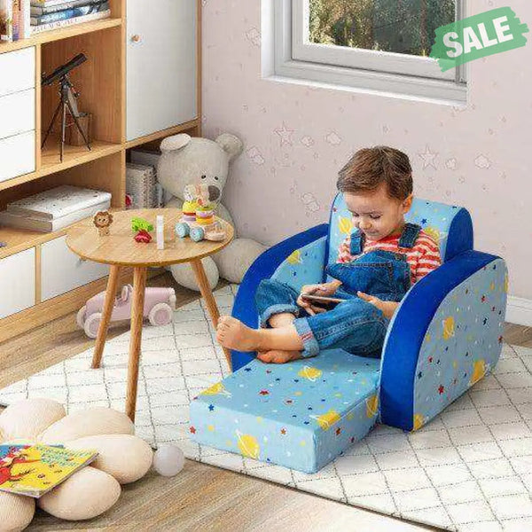 3 in 1 Convertible Flip Open Kids Sofa for Nap Play Sleep Kids Chairs & Seating
