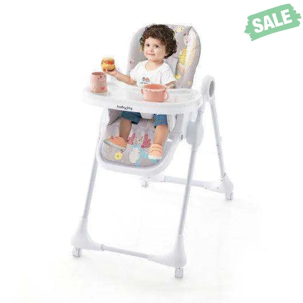 3-In-1 Convertible Highchair with Adjustable Height and 5-Point Safety Belt and Lockable Wheels-Beige High Chairs