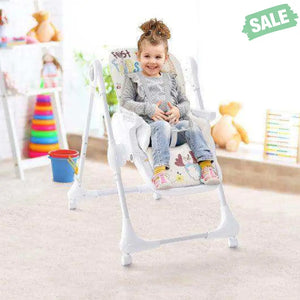 3-In-1 Convertible Highchair with Adjustable Height and 5-Point Safety Belt and Lockable Wheels-Beige High Chairs