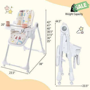 3-In-1 Convertible Highchair with Adjustable Height and 5-Point Safety Belt and Lockable Wheels-Beige High Chairs