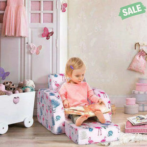 3-in-1 Convertible Kid Sofa Bed Flip-Out Chair Lounger for Toddler-Blue Blue Kids Chairs & Seating