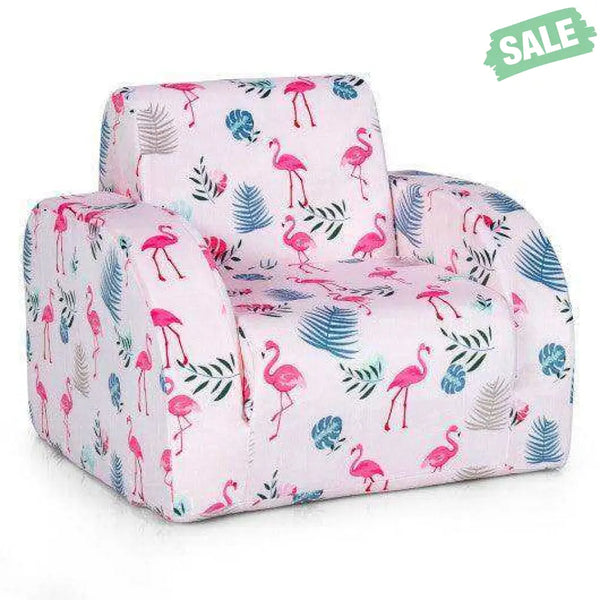 3-in-1 Convertible Kid Sofa Bed Flip-Out Chair Lounger for Toddler-Blue Blue Kids Chairs & Seating