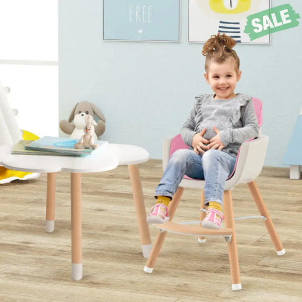 3-in-1 Convertible Wooden High Chair with Cushion-Gray High Chairs