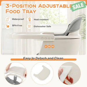 3-in-1 Convertible Wooden High Chair with Cushion-Gray Gray High Chairs