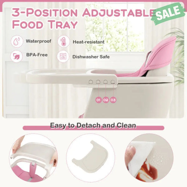 3-in-1 Convertible Wooden High Chair with Cushion-Gray High Chairs