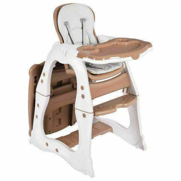 3 in 1 Infant Table and Chair Set Baby High Chair-Beige Blue High Chairs