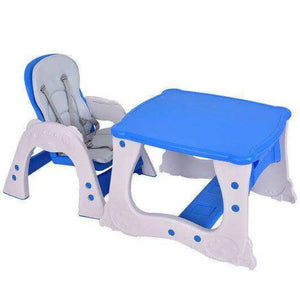 3 in 1 Infant Table and Chair Set Baby High Chair-Beige Blue High Chairs
