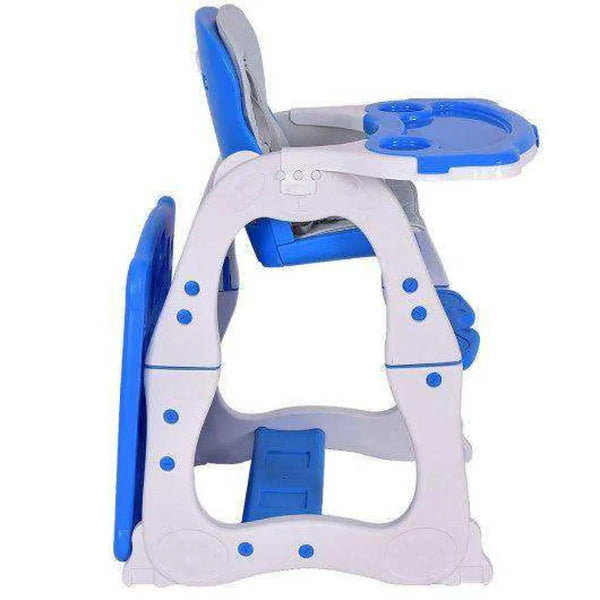 3 in 1 Infant Table and Chair Set Baby High Chair-Beige Blue High Chairs