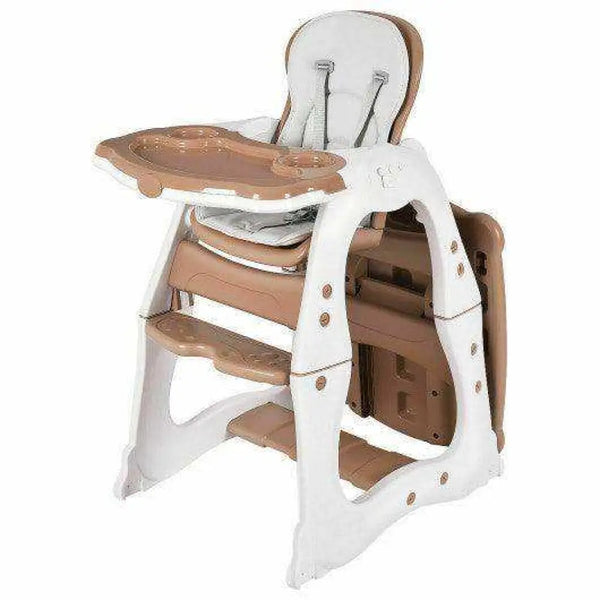 3 in 1 Infant Table and Chair Set Baby High Chair-Beige Blue High Chairs