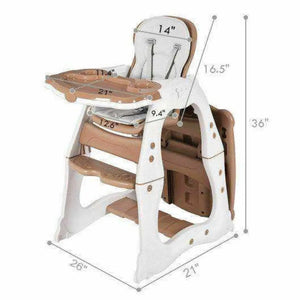 3 in 1 Infant Table and Chair Set Baby High Chair-Beige Blue High Chairs