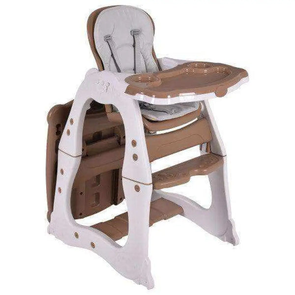 3 in 1 Infant Table and Chair Set Baby High Chair-Beige Blue High Chairs