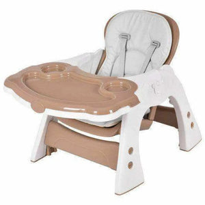 3 in 1 Infant Table and Chair Set Baby High Chair-Beige Blue High Chairs