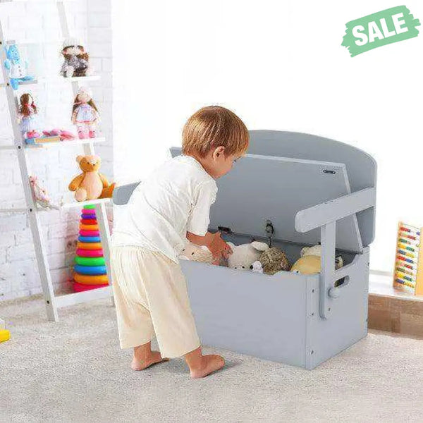 3-in-1 Kids Convertible Storage Bench Wood Activity Table and Chair Set-White White Kids Table & Chair Sets