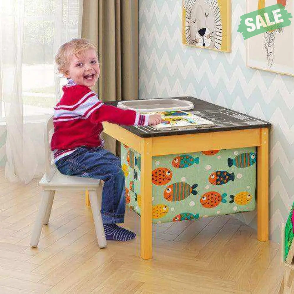 3-in-1 Kids Sand Water Activity Table with Foldable Storage Bin Kids Table & Chair Sets