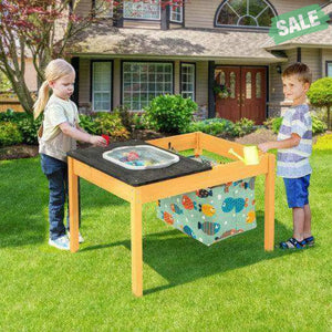 3-in-1 Kids Sand Water Activity Table with Foldable Storage Bin Kids Table & Chair Sets
