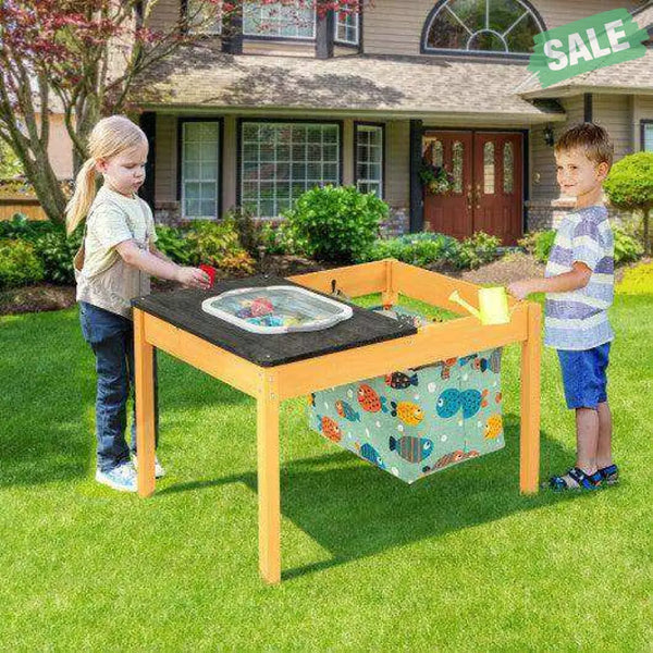 3-in-1 Kids Sand Water Activity Table with Foldable Storage Bin Kids Table & Chair Sets