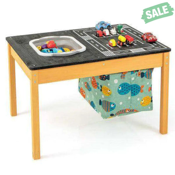 3-in-1 Kids Sand Water Activity Table with Foldable Storage Bin Kids Table & Chair Sets