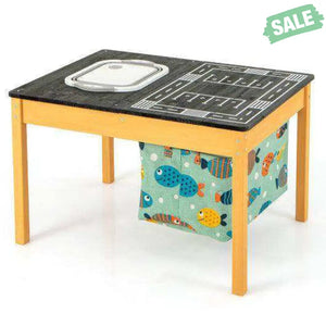 3-in-1 Kids Sand Water Activity Table with Foldable Storage Bin Kids Table & Chair Sets