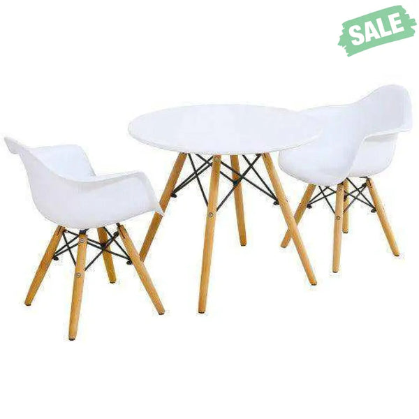 3 Pieces Kid’s Modern Round Table Chair Set Kids Table & Chair Sets