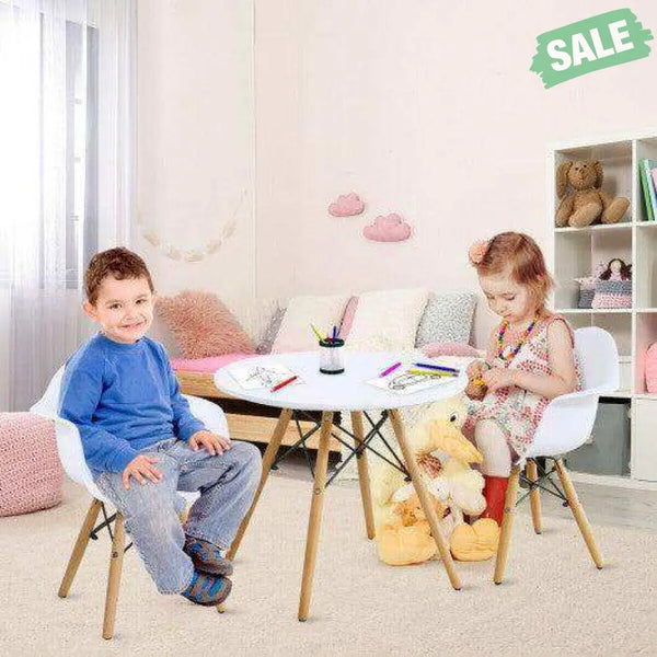 3 Pieces Kid’s Modern Round Table Chair Set Kids Table & Chair Sets
