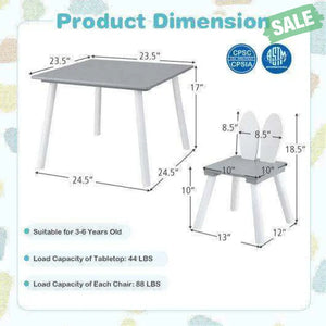 3 Pieces Kids Table and Chairs Set for Arts Crafts Snack Time-White White Kids Table & Chair Sets