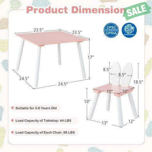 3 Pieces Kids Table and Chairs Set for Arts Crafts Snack Time-White White Kids Table & Chair Sets