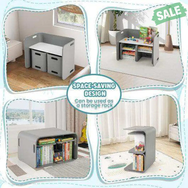 3 Pieces Kids Wooden Table and Chair Set-Natural Natural Kids Table & Chair Sets