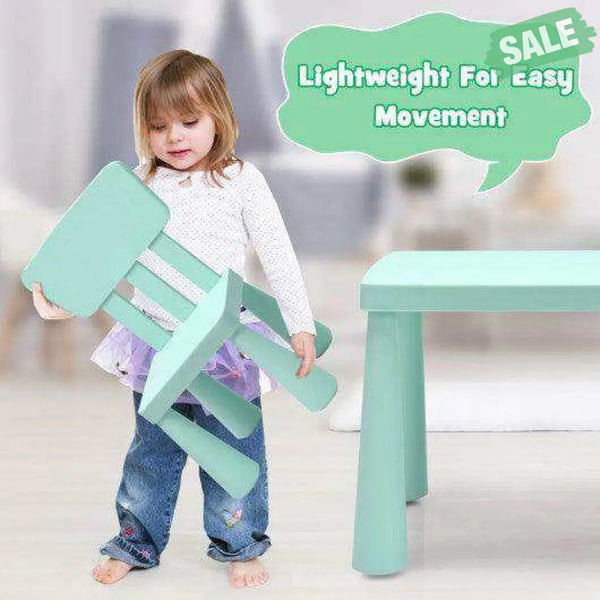3 Pieces Toddler Multi Activity Play Dining Study Kids Table and Chair Set-Blue Blue Kids Table & Chair Sets